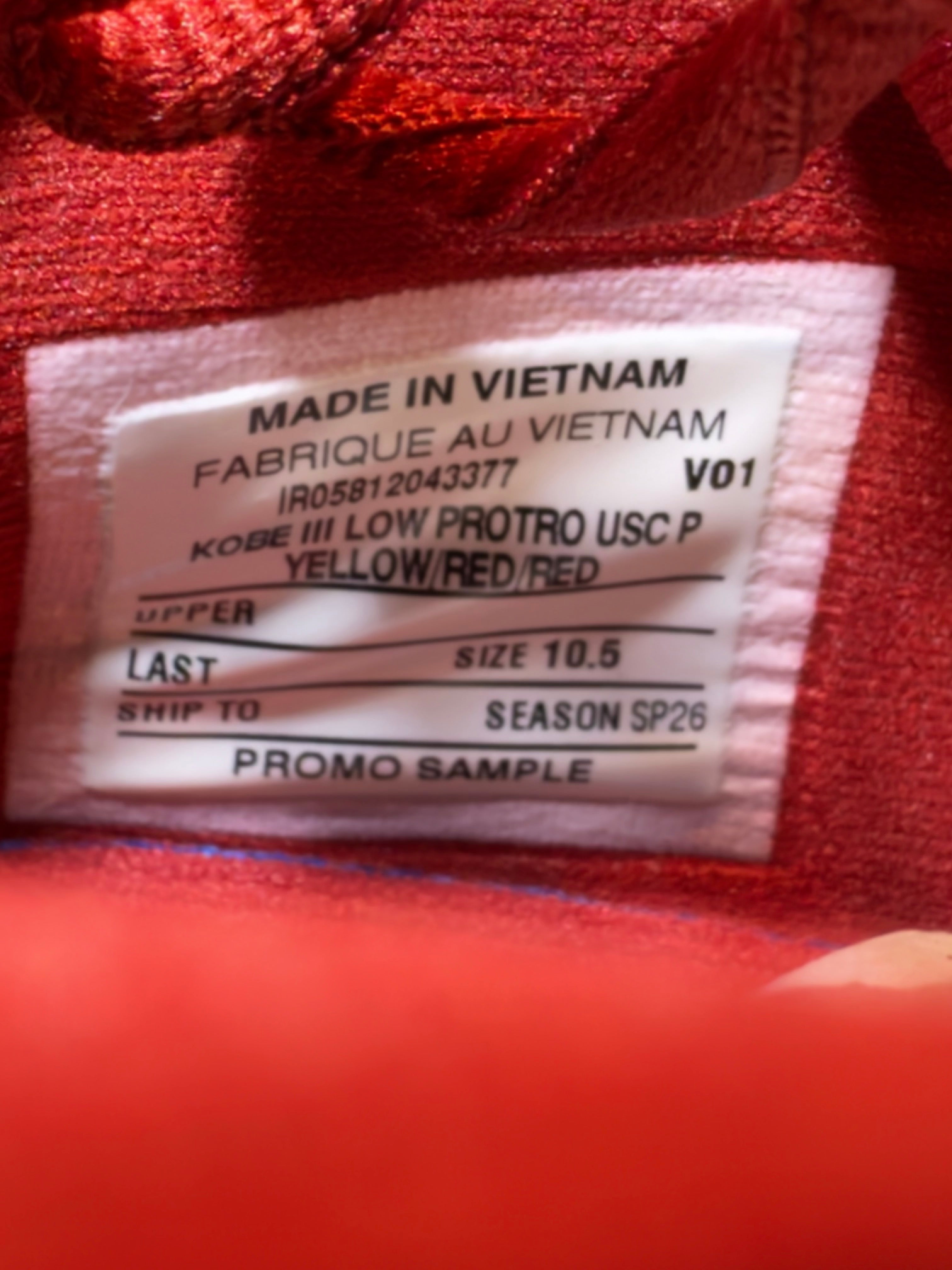 Kobe 3 Low “USC” (Size 10.5) PE PROMO SAMPLE